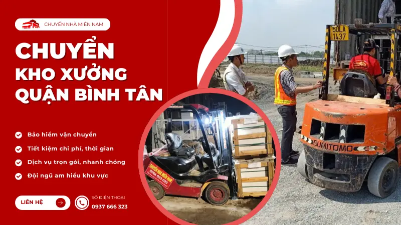 Dịch vụ chuyển kho xưởng trọn gói quận Bình Tân 