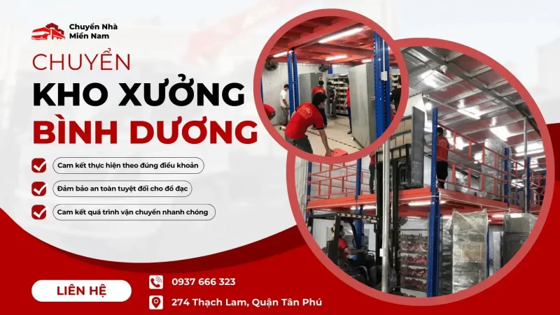 Dịch vụ chuyển kho xưởng trọn gói tại Bình Dương