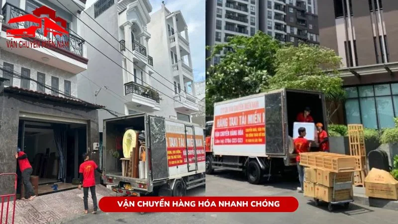 Nhân viên vận chuyển hàng hóa nhanh chóng