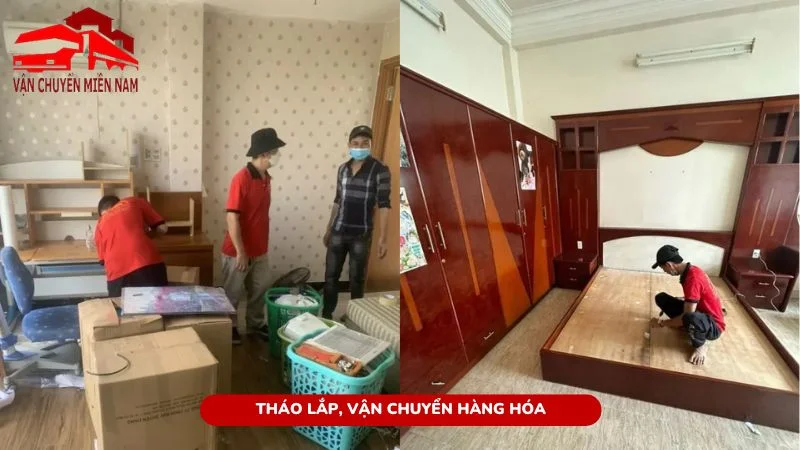 Nhân viên tháo lắp, vận chuyển hàng hóa nhanh chóng