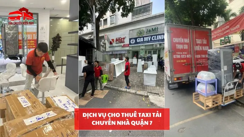 hình ảnh thực tế của dịch vụ cho thuê taxi tải chuyển nhà quận 7