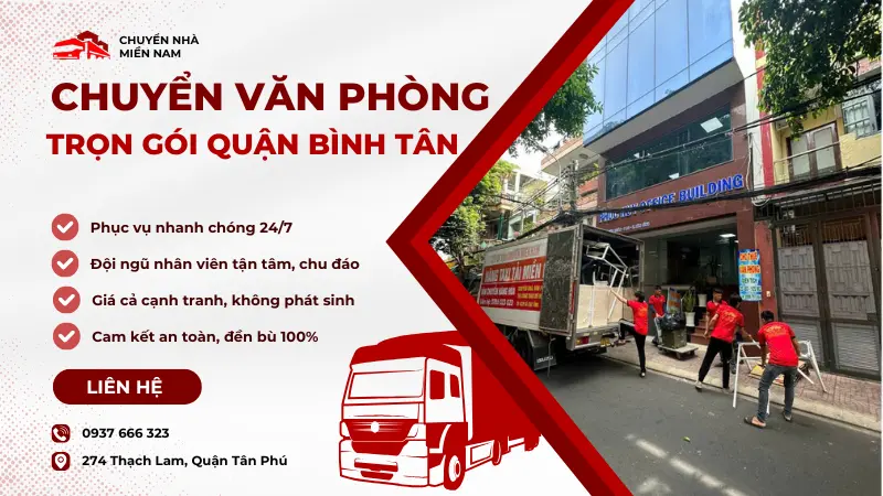 Dịch vụ chuyển văn phòng trọn gói Bình Tân của CNMN