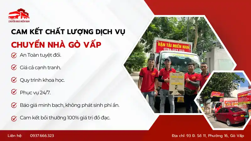 Cam kết chất lượng dịch vụ chuyển nhà quận Gò Vấp