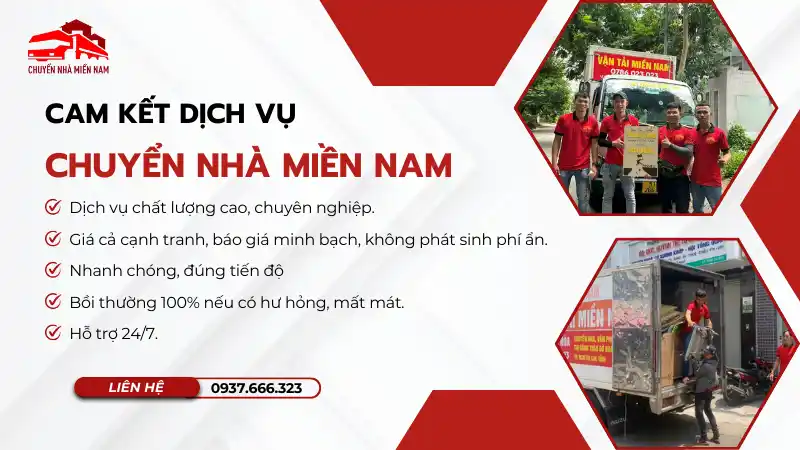 Cam kết dịch vụ Chuyển Nhà Miền Nam quận 10