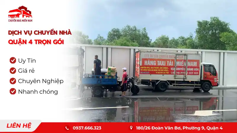 Dịch vụ chuyển nhà quận 4 trọn gói giá rẻ, uy tín chuyennhamiennam