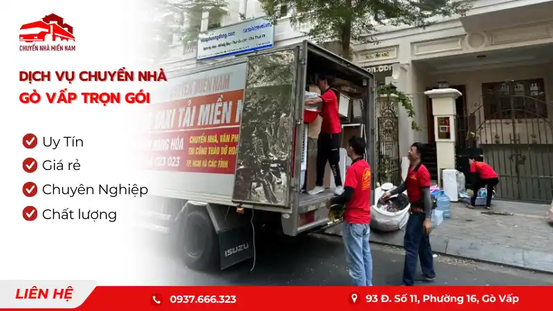 Dịch vụ chuyển nhà quận Gò Vấp trọn gói giá rẻ, uy tín Chuyển Nhà Miền Nam