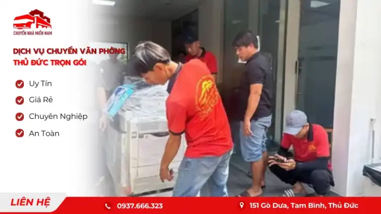 Dịch vụ chuyển văn phòng Thủ Đức trọn gói của chuyennhamiennam nhanh chóng và an toàn.