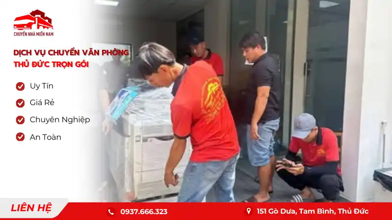 Dịch vụ chuyển văn phòng Thủ Đức trọn gói của chuyennhamiennam nhanh chóng và an toàn.