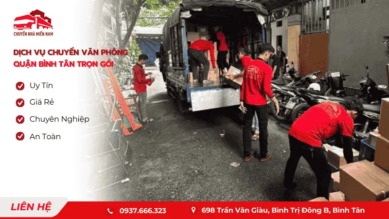 Dịch vụ chuyển dời văn phòng trọn gói tại quận Bình Tân của chuyennhamiennam - Nhanh chóng và hiệu quả.