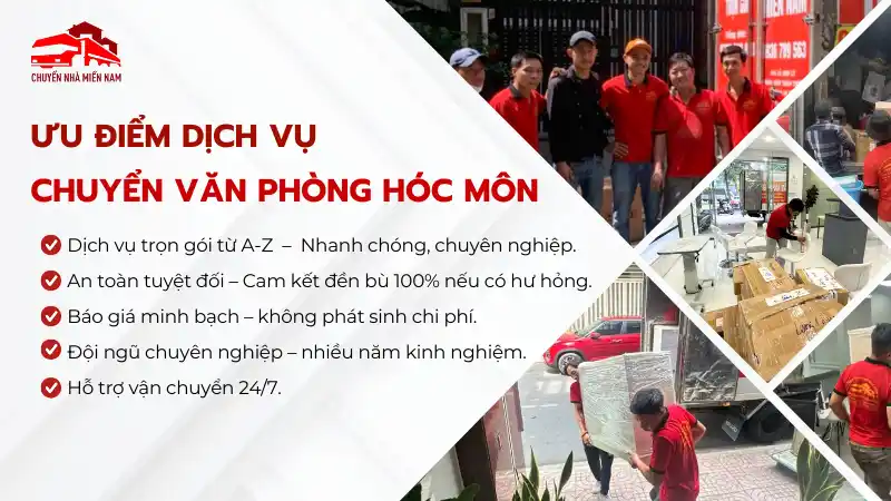 Ưu điểm dịch vụ chuyển văn phòng Hóc Môn - An toàn và minh bạch.