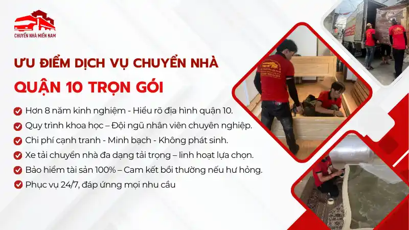 Ưu điểm dịch vụ chuyển nhà chuyên nghiệp quận 10