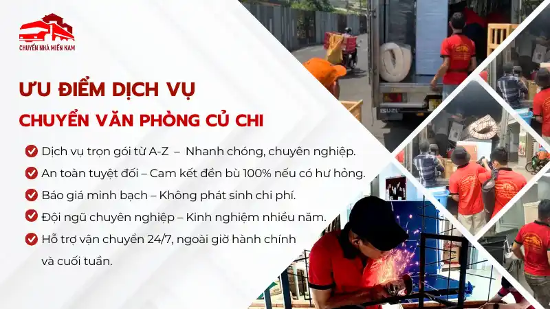Ưu điểm dịch vụ chuyển văn phòng huyện Củ Chi trọn gói tại CNMN