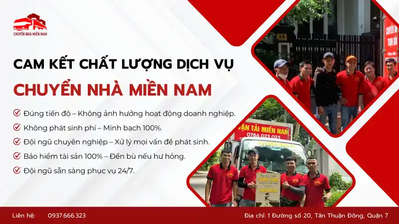 Cam kết chất lượng dịch vụ chuyển văn phòng quận 7
