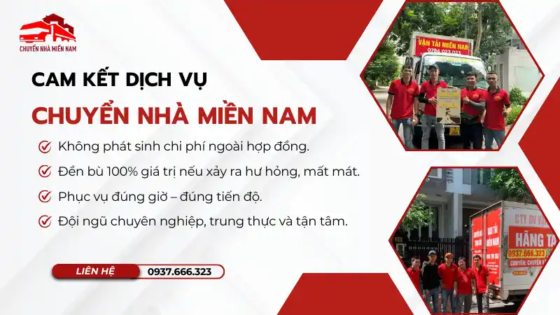 Cam kết dịch vụ chuyển nhà Củ Chi trọn gói Chuyển Nhà Miền Nam