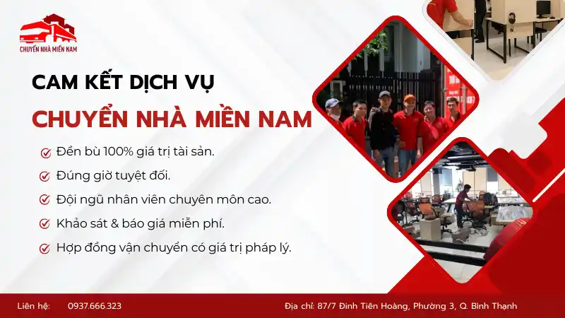 Cam kết dịch vụ chuyển văn phòng chất lượng cao, báo giá minh bạch