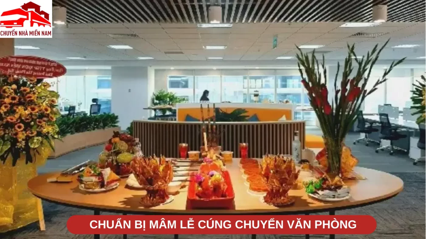Chuẩn bị mâm lễ cúng chuyển văn phòng