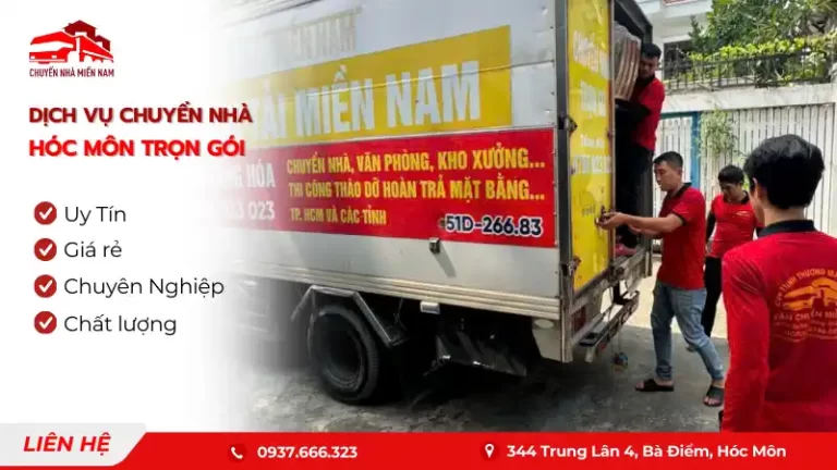 Dịch vụ chuyển nhà Hóc Môn trọn gói uy tín, giá rẻ Chuyển Nhà Miền Nam