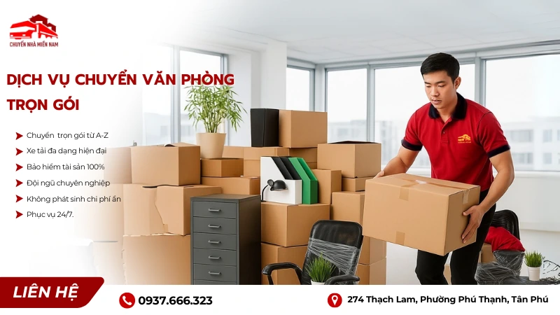 Dịch vụ chuyển văn phòng trọn gói tại Chuyển Nhà Miền Nam.
