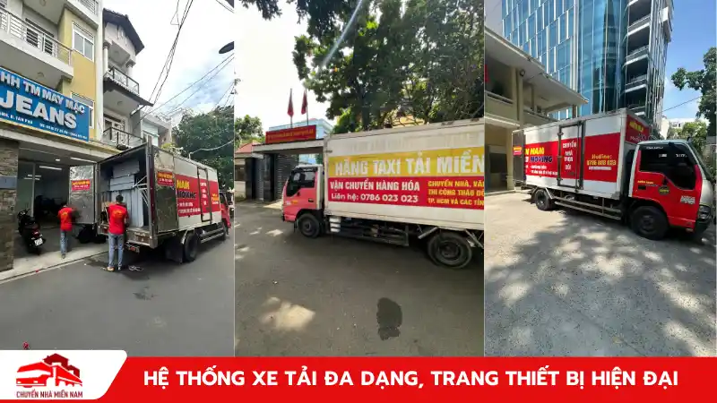 Hệ thống xe tải đa dạng và trang thiết bị hiện đại của chuyennhamiennam