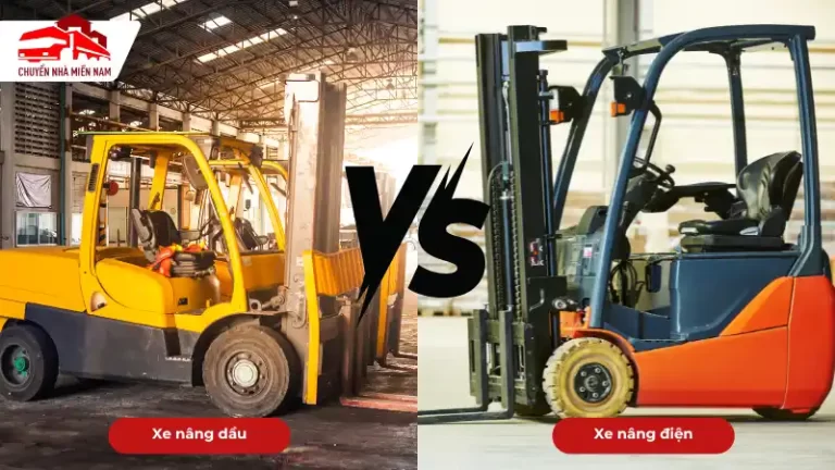 Nên thuê xe nâng điện hay dầu, nên chọn loại nào để tiết kiệm chi phí