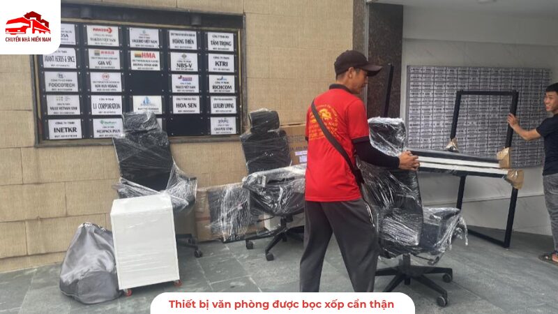 Thiết bị văn phòng được bọc xốp an toàn
