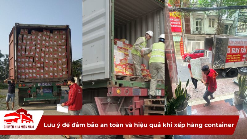Lưu ý để đảm bảo an toàn và hiệu quả khi xếp hàng container