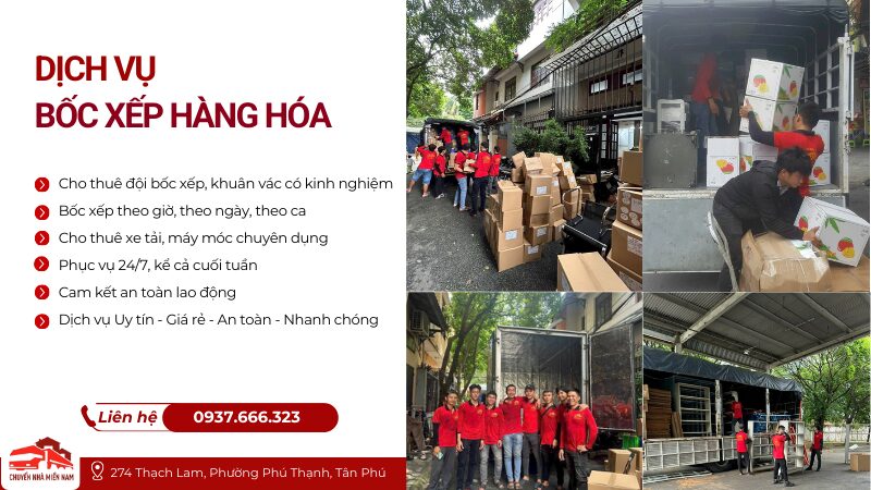 Bốc xếp hàng hóa giá rẻ, chuyên nghiệp, uy tín