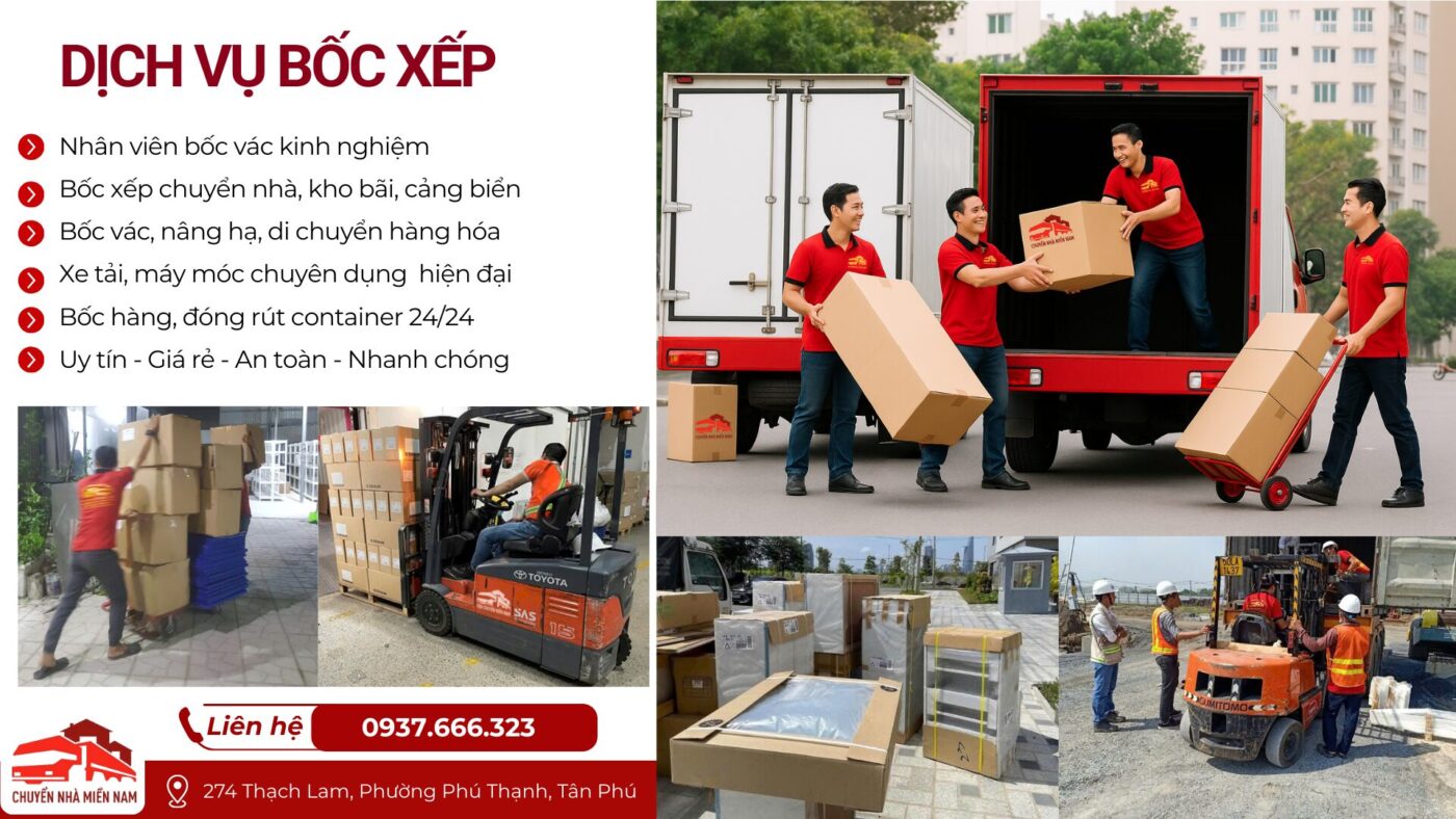 Dịch vụ bốc xếp, bốc vác hàng hóa | Chuyển Nhà Miền Nam