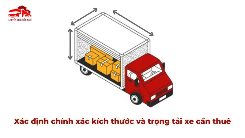 Xác định chính xác kích thước và trọng tải xe cần thuê