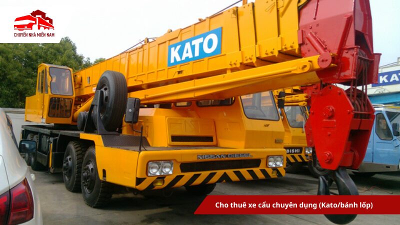 Cho thuê xe cẩu chuyên dụng kato bánh lốp