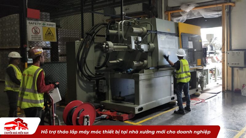 Hỗ trợ tháo lắp máy móc thiết bị tại nhà xưởng mới cho doanh nghiệp
