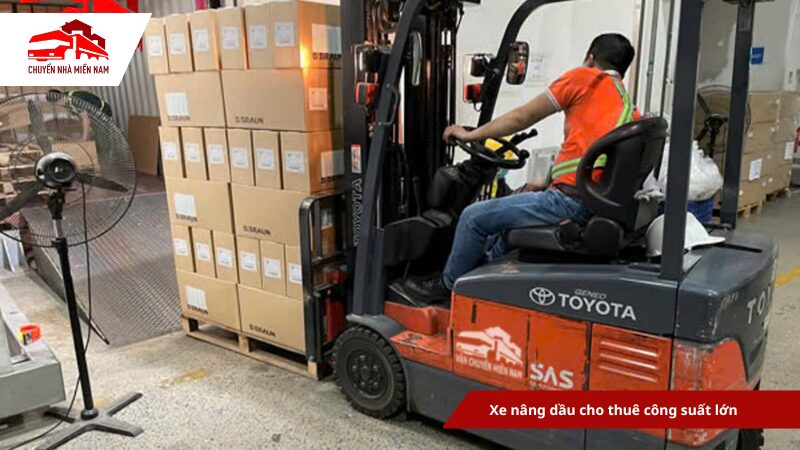 Xe nâng dầu cho thuê công suất lớn