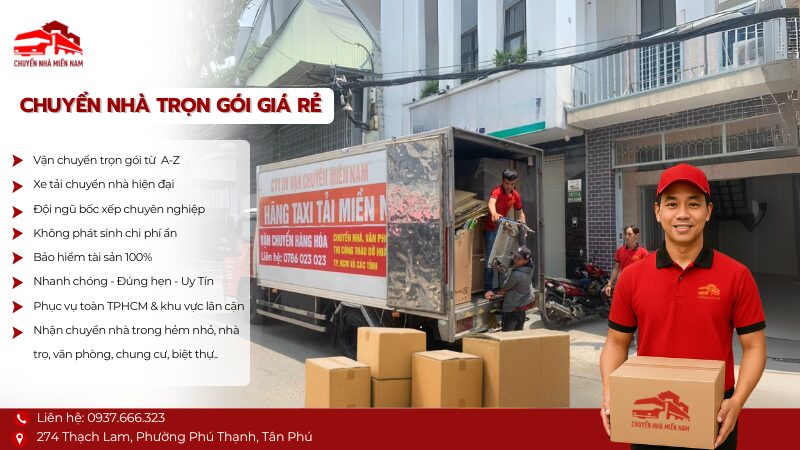 Chuyển nhà trọn gói TPHCM giá rẻ
