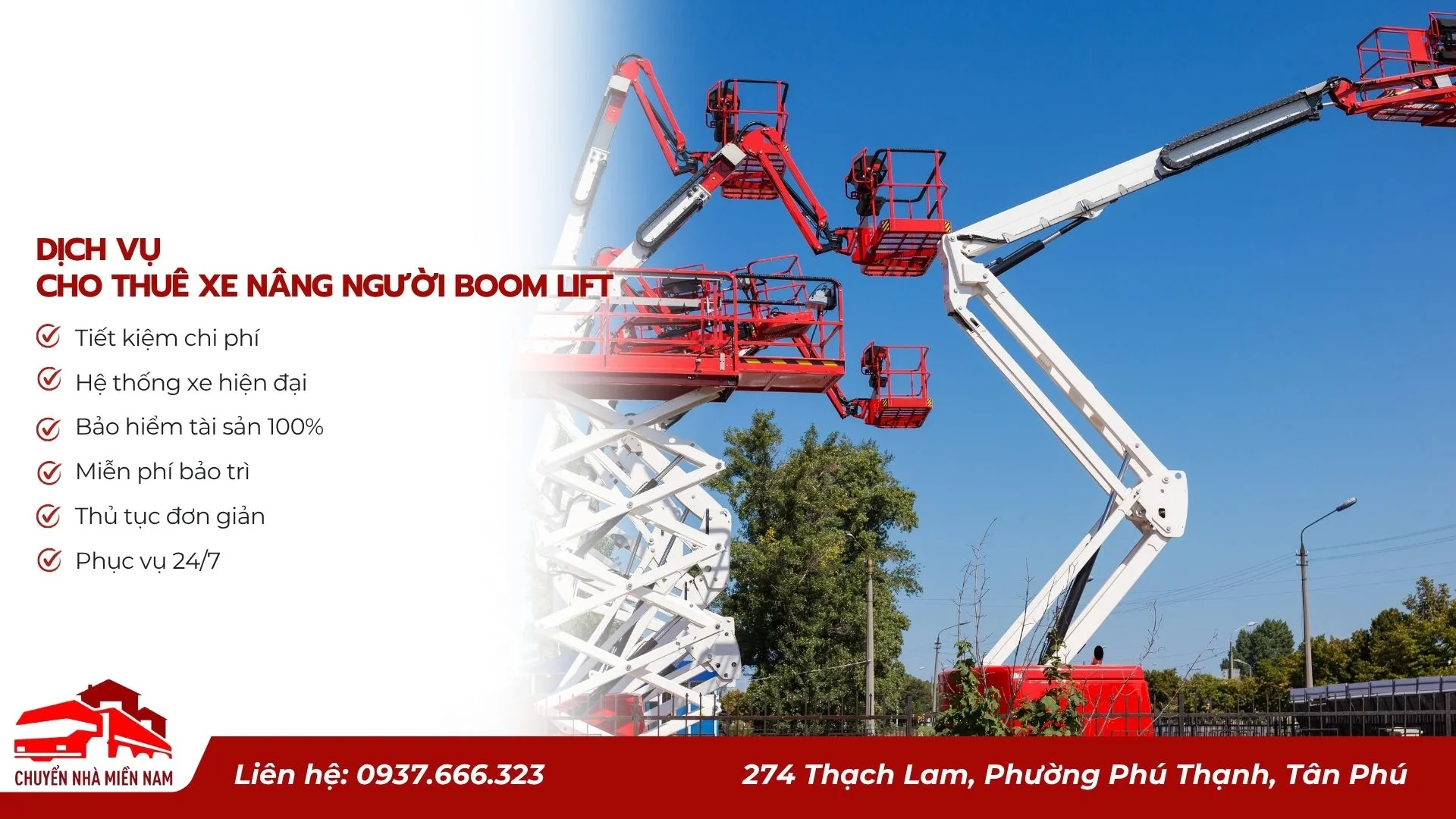 Dịch vụ cho thuê xe nâng người boom lift