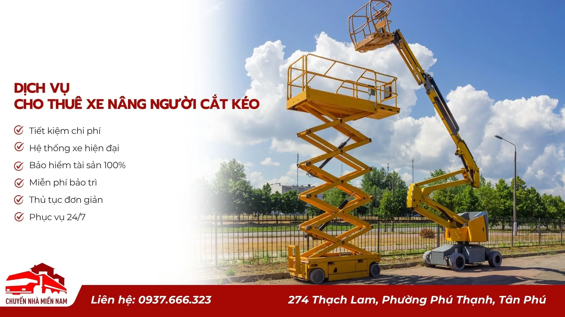 Dịch vụ cho thuê xe nâng người cắt kéo