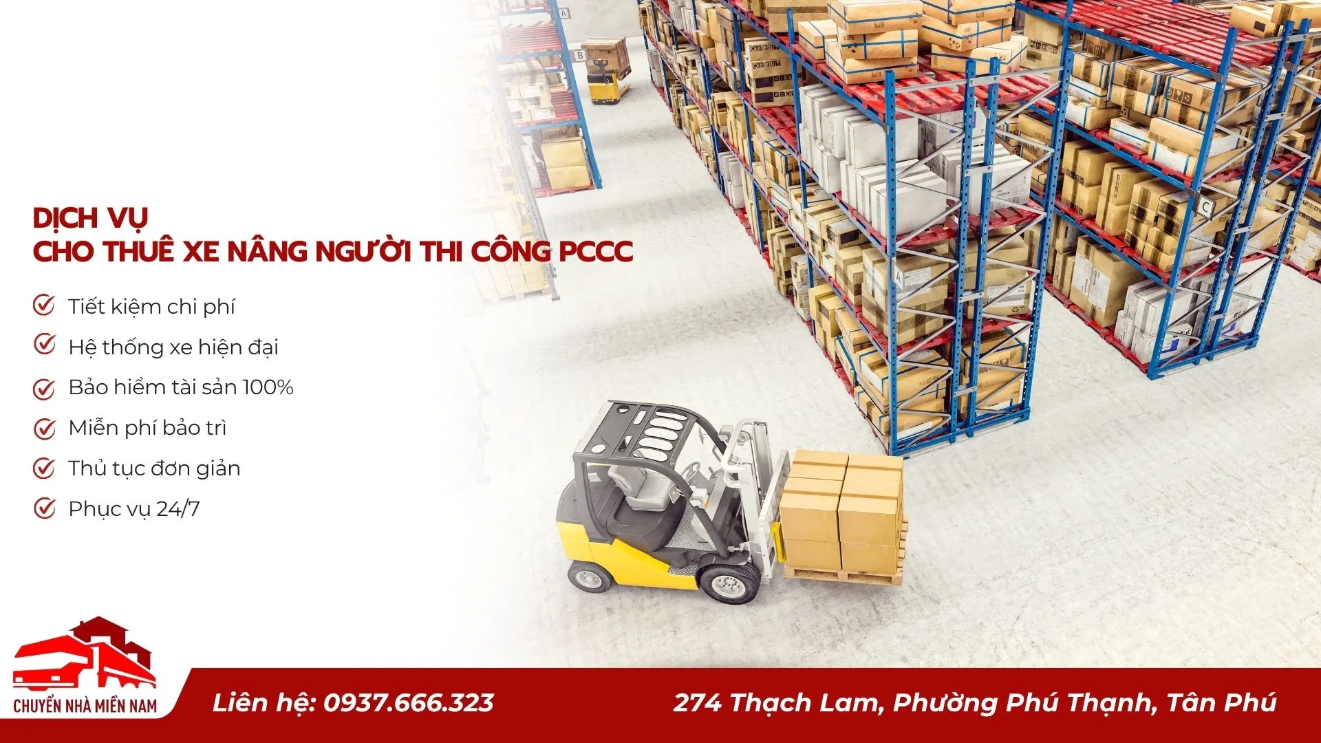 Dịch vụ cho thuê xe nâng người thi công pccc