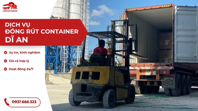 Dịch vụ đóng rút container Dĩ An