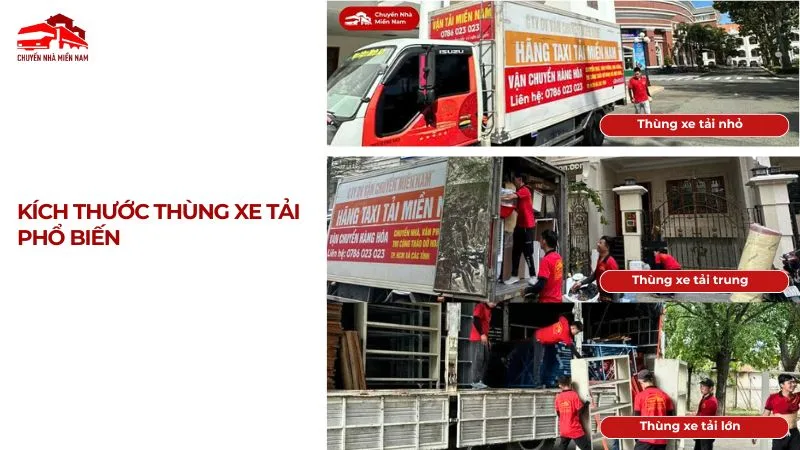 Kích thước thùng xe tải phổ biến