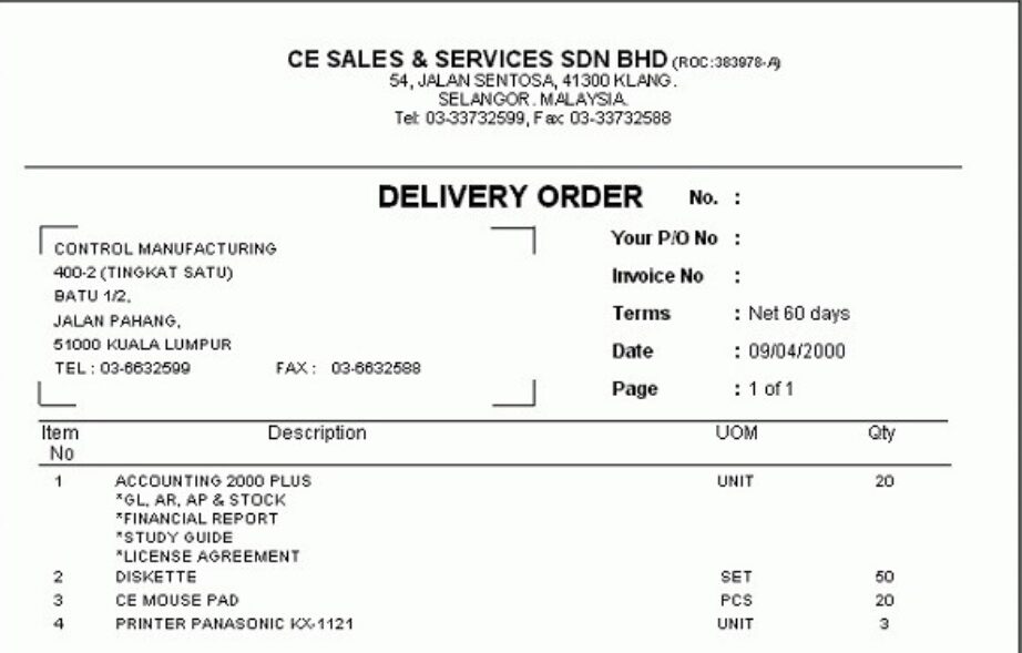 Lệnh giao hàng Delivery Order