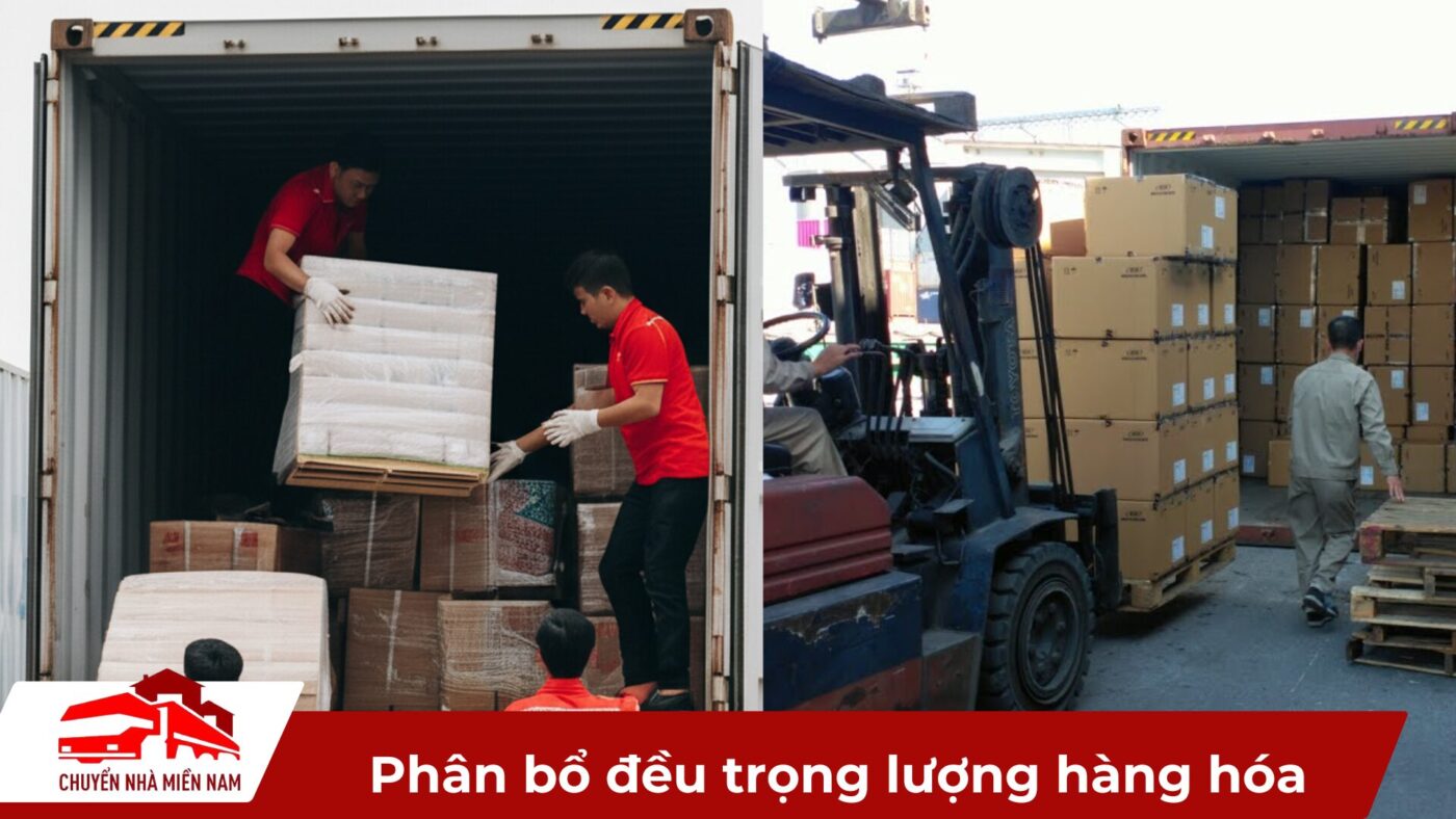 Phân bổ đều trọng lượng hàng hóa trên container