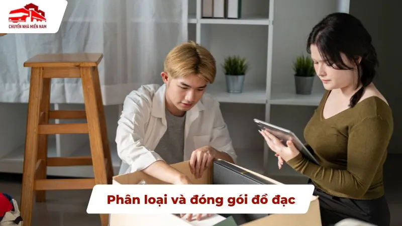 Phân loại và đóng gói đồ đạc