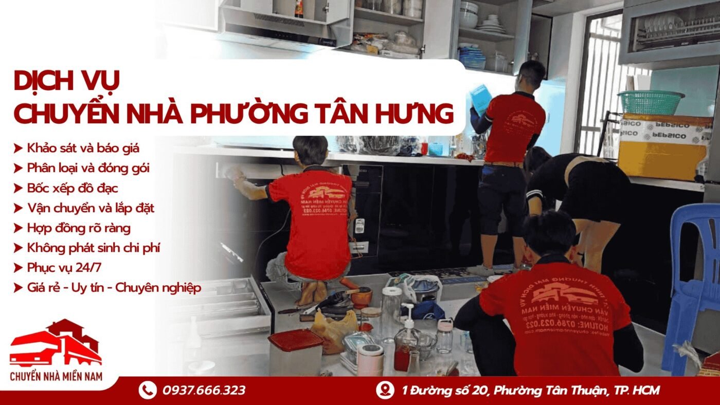 Dịch vụ chuyển nhà phường Tân Hưng Chuyển Nhà Miền Nam