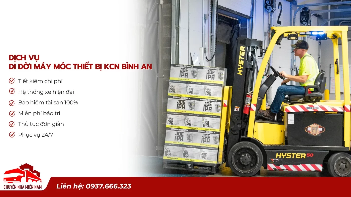 Dịch vụ di dời máy móc thiết bị KCN Bình An