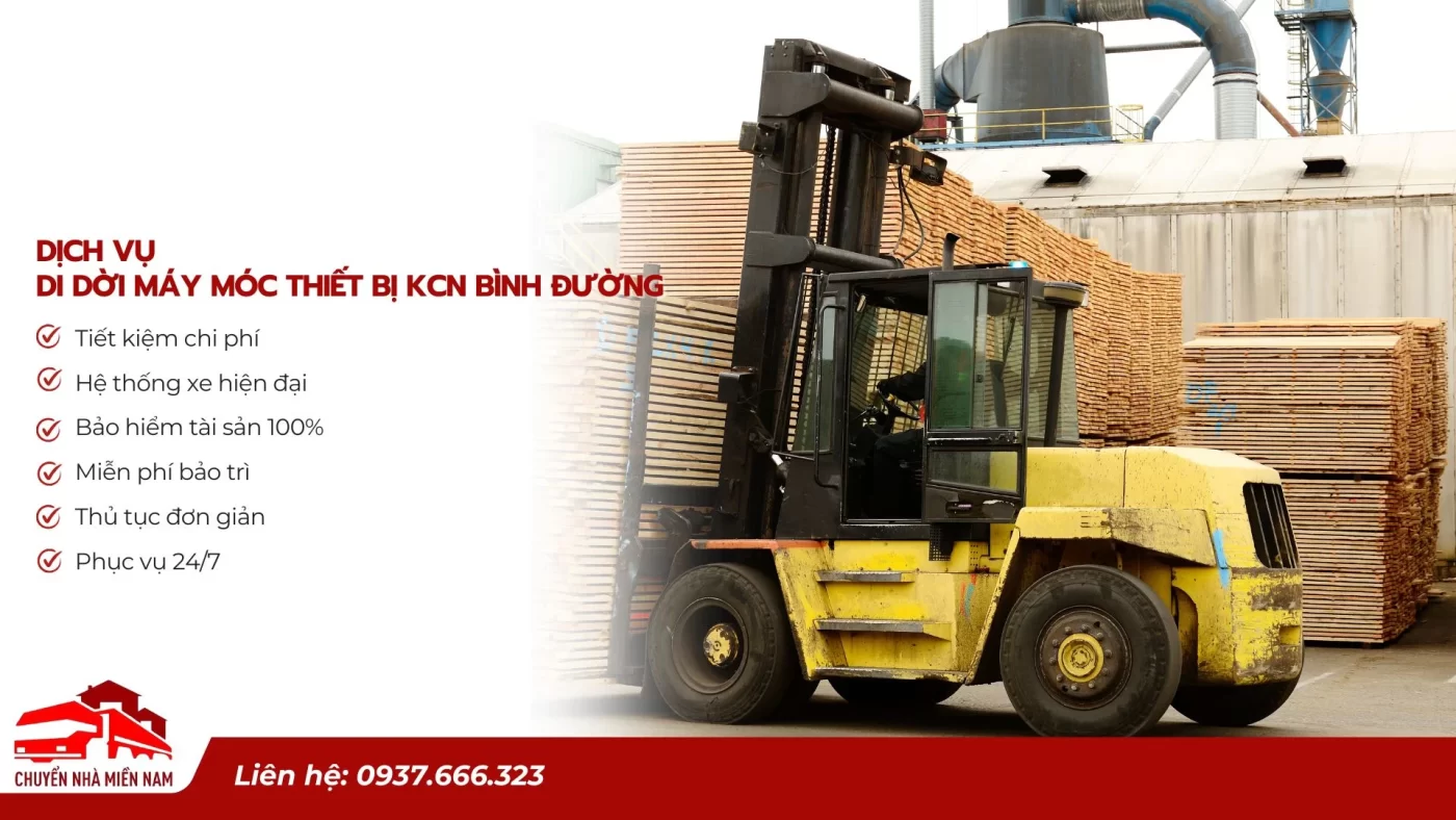Dịch vụ di dời máy móc thiết bị KCN Bình Đường