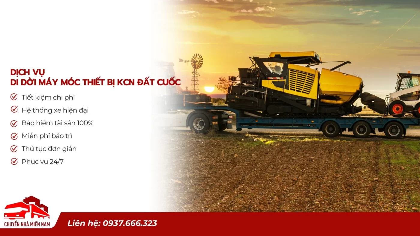 Dịch vụ di dời máy móc thiết bị KCN Đất Cuốc