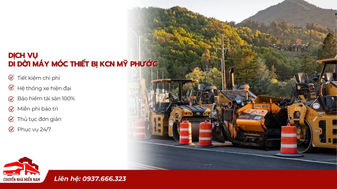 Dịch vụ di dời máy móc thiết bị KCN Mỹ Phước