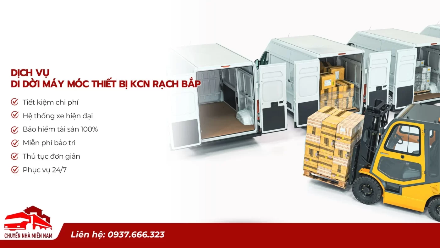 Dịch vụ di dời máy móc thiết bị KCN Rạch Bắp