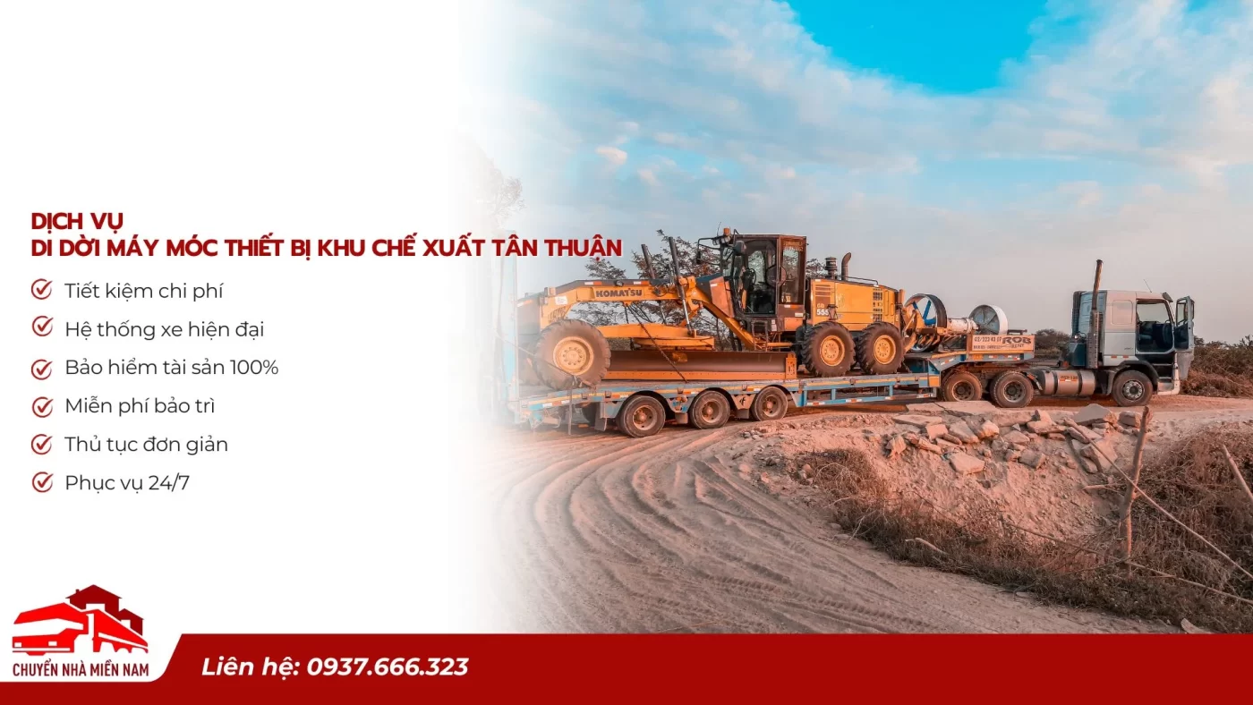 Dịch vụ di dời máy móc thiết bị khu chế xuất Tân Thuận