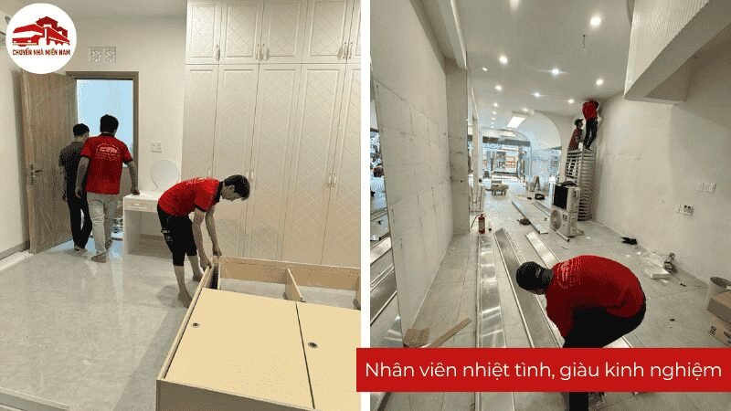 Đội ngũ nhân viên Chuyển Nhà Miền Nam đang lắp ráp đồ đạc thành thạo