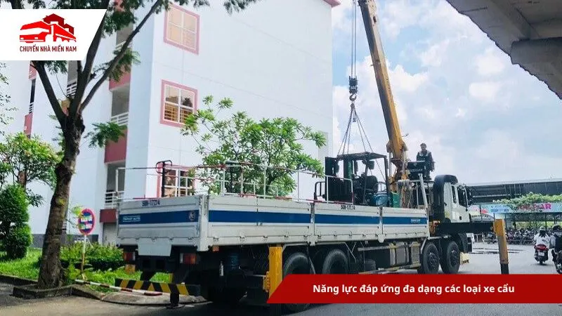 Năng lực đáp ứng đa dạng các loại xe cẩu